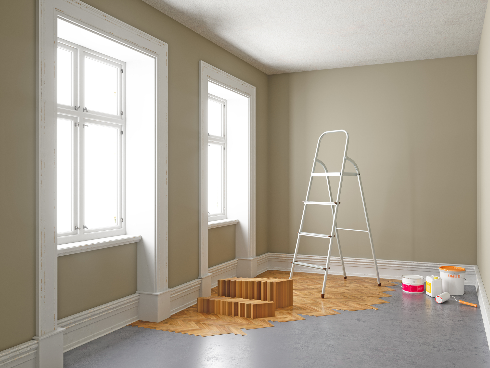 Apartment During Renovation. Home improvement concepts Professionelle Malerarbeiten und Wände streichen in Oberhausen und Umgebung - Schmidt Raumdesign